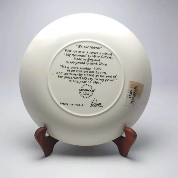 Wedgwood Collector's Plate: "Be My Friend" - Image 2