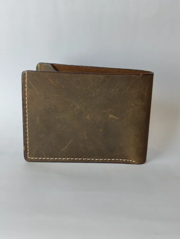Men’s Crazy Horse Leather Wallet with Coin Pocket - Image 4