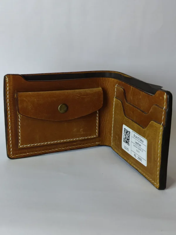 Men’s Crazy Horse Leather Wallet with Coin Pocket - Image 3