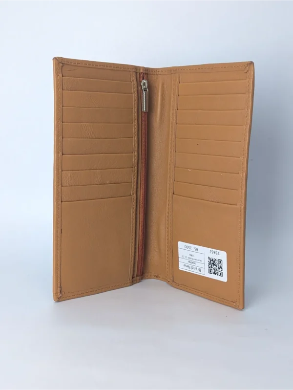 Leather Wallet Long Lite Brown - Image 2