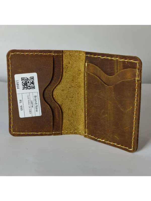 Crazy Horse Leather Card Holder - Image 3