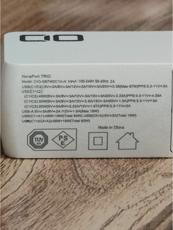 NovaPort TRIO 67W GaN USB-C Charger – Dual USB-C & USB-A Fast Wall Adapter for Laptops, Tablets, and Smartphones