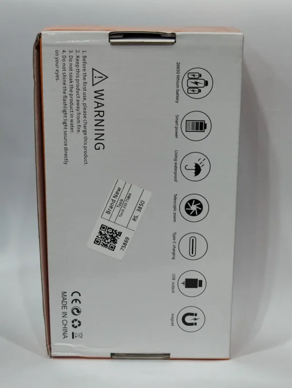 Ruilang RL-233 Rechargeable LED Torch – 1KM Range, Power Bank, RGB Light, Emergency Tool - Image 8