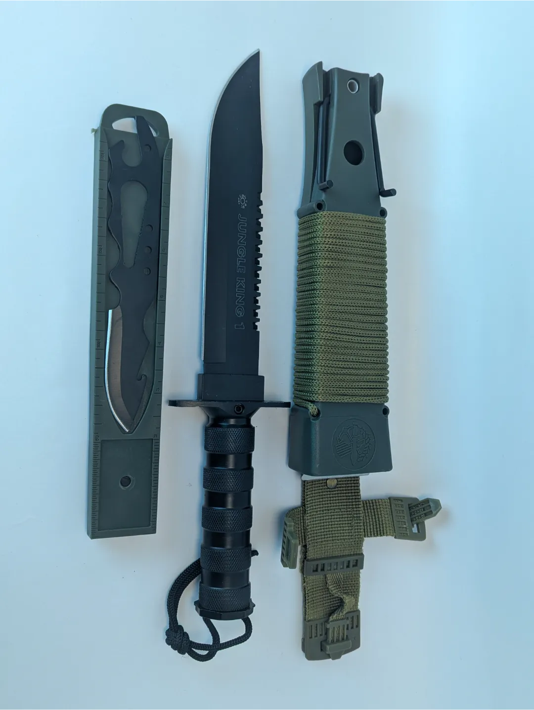 75878 (2) Jungle King Survival Knife with Stainless Steel Blade, Multi-Tool Sheath & Survival Kit - Image 1