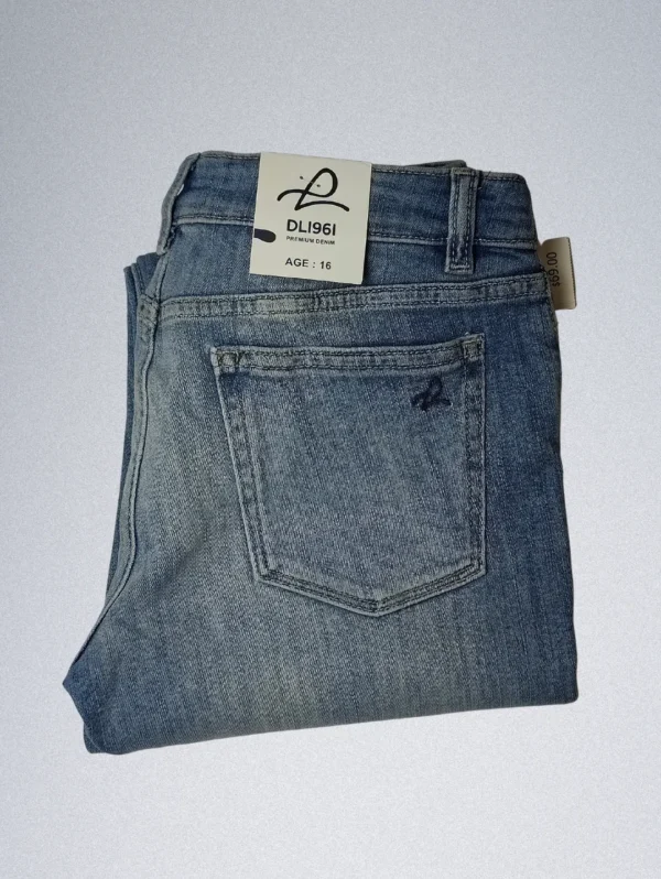 DL1961 Girls Sky Blue Stretch Denim Jeans – Slim Fit Comfort & Style - Image 4