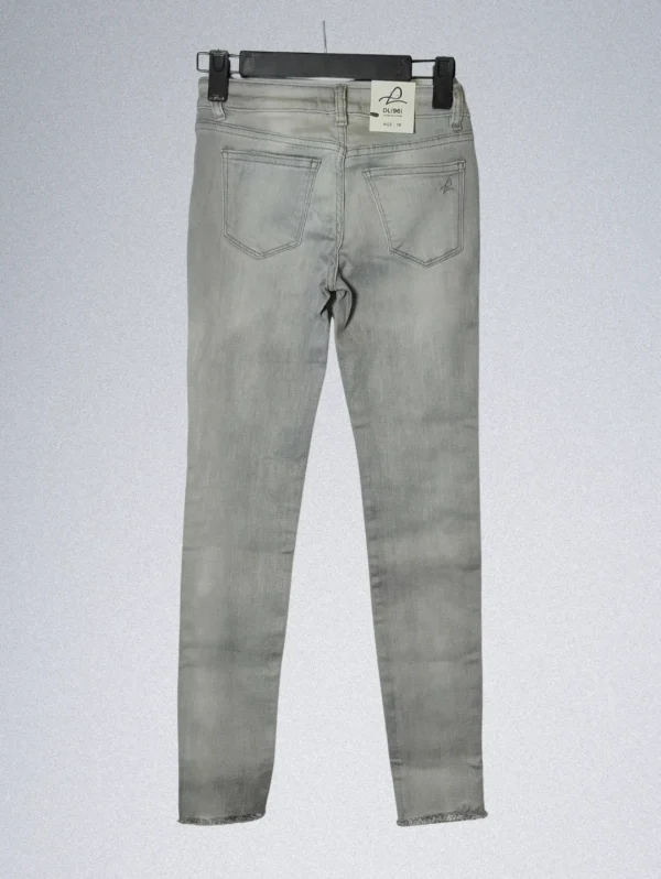 DL1961 Girls Grey Stretch Denim Jeans – Slim Fit Comfort & Style - Image 2
