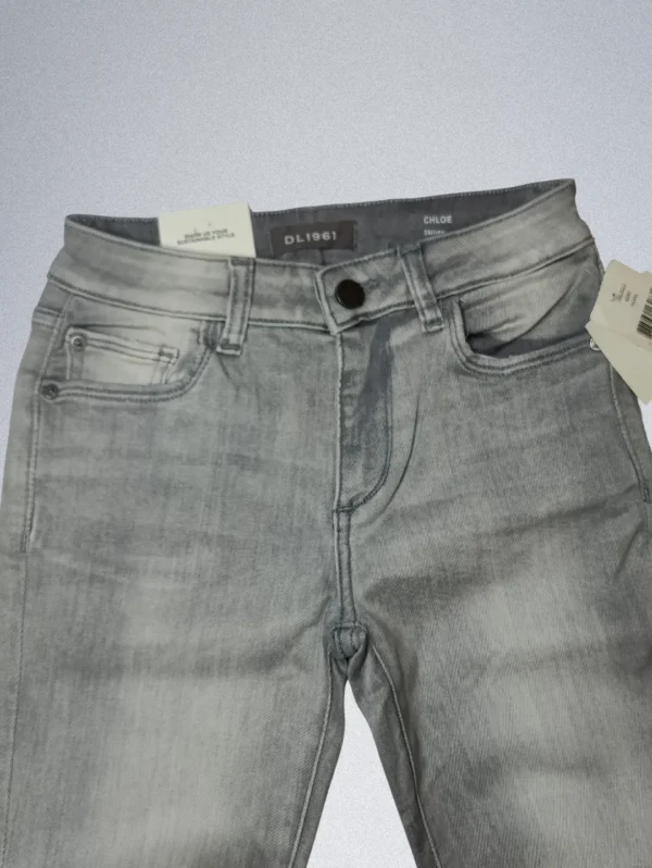 DL1961 Girls Grey Stretch Denim Jeans – Slim Fit Comfort & Style - Image 3