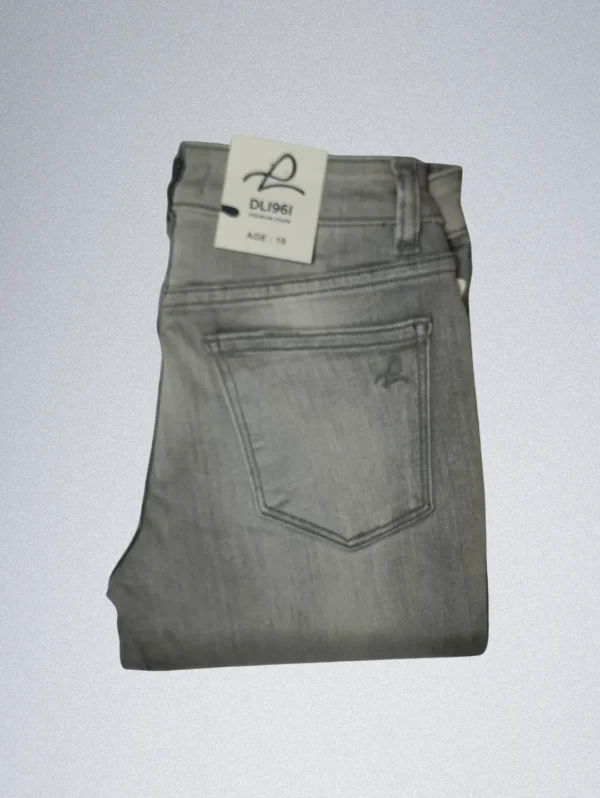 DL1961 Girls Grey Stretch Denim Jeans – Slim Fit Comfort & Style - Image 5