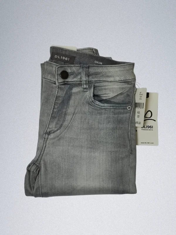 DL1961 Girls Grey Stretch Denim Jeans – Slim Fit Comfort & Style - Image 6
