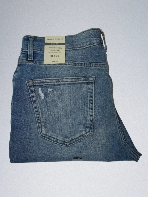Sun Stones Slim Fit Damage Style Jeans for Men - Image 4