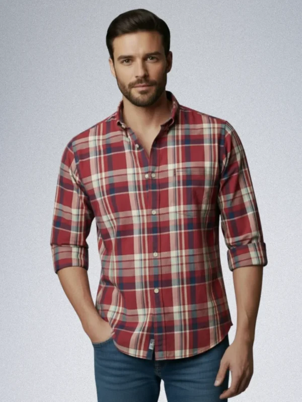 Cortefiel Casual Shirt for Men Checked Pattern - Image 2
