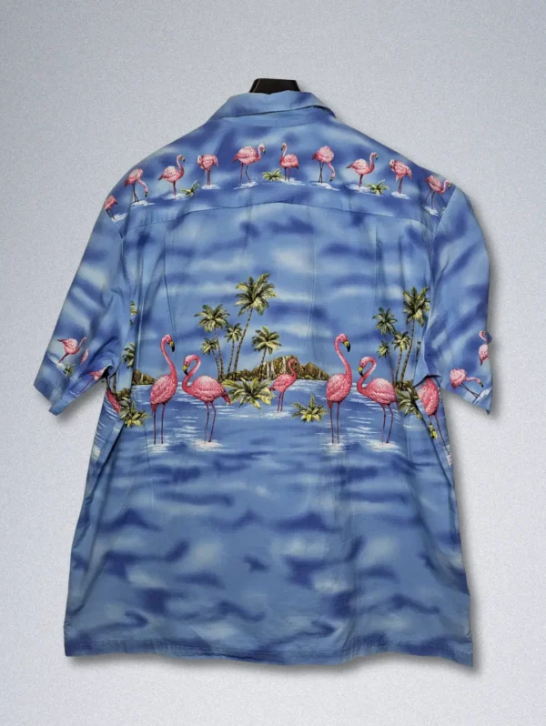 KY's Flamingo Paradise Men's Hawaiian Cotton Shirt