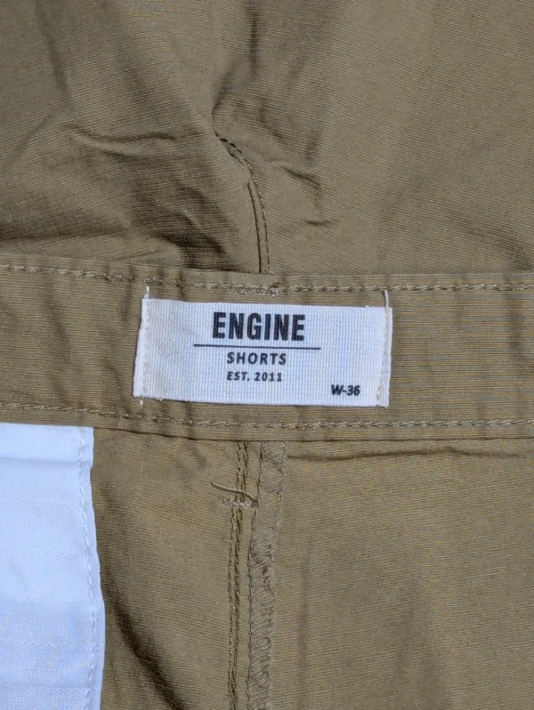 Engine Cotton Shorts for Men Khaki - Image 7