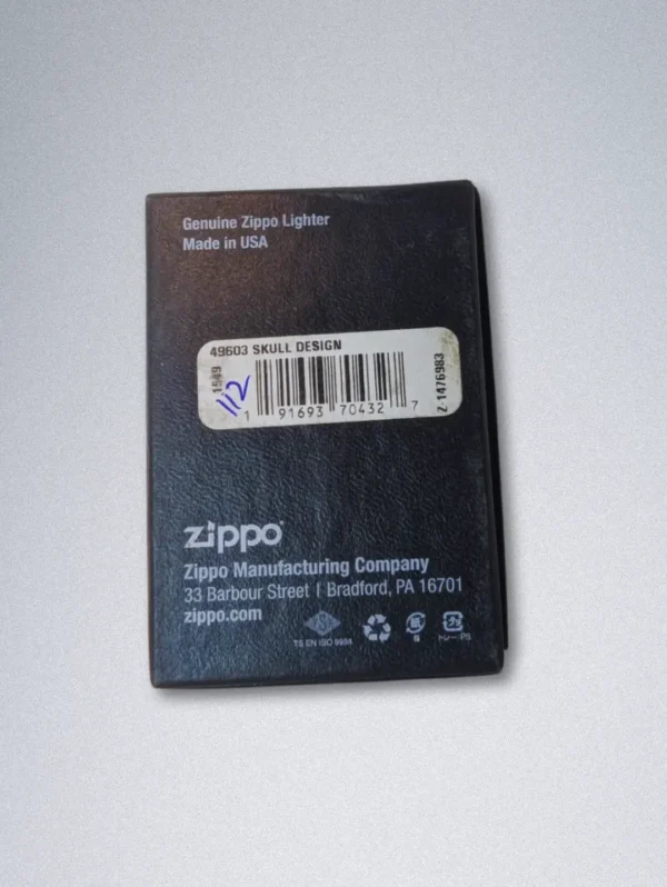 Zippo 49603 Bloody Skull Lighter - Brushed Chrome Finish - Features a graphic red dripping skull design.