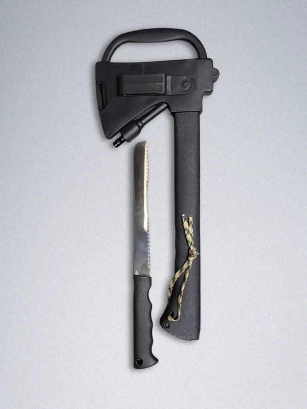 5-in-1 Survival Axe Multi-Tool – Axe, Hammer, Knife, Firestarter & Emergency Whistle - Image 4