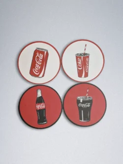 Round Coca-Cola Themed Cardboard Coasters