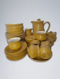 Ventage Denby UK stoneware Tea and coffee set with bowls cattle, jug and plates