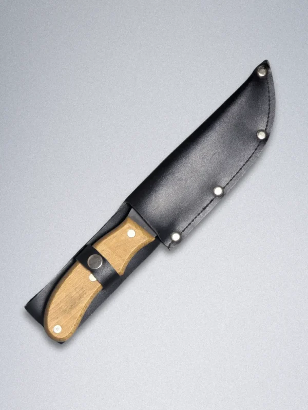 Handmade Forged Steel Knife with Wooden Handle & Leather Sheath – Premium Outdoor Hunting Knife - Image 10