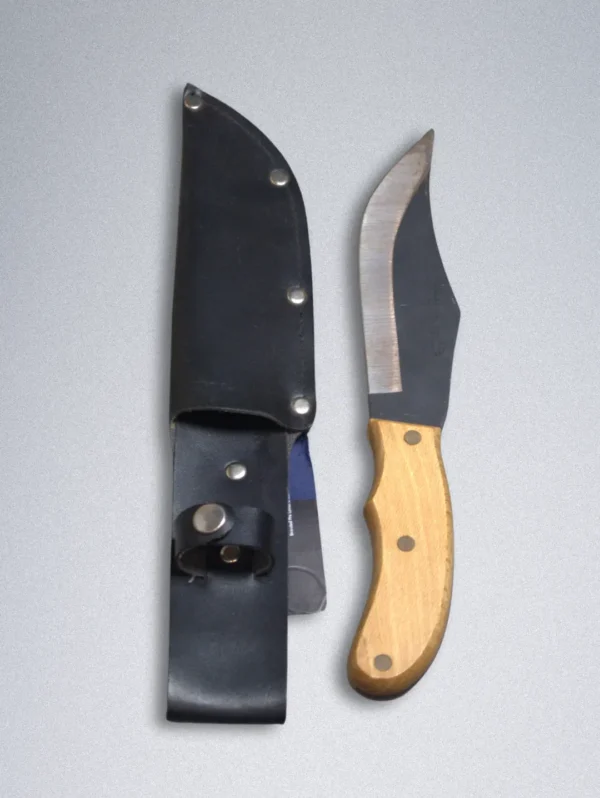 Handmade Forged Steel Knife with Wooden Handle & Leather Sheath – Premium Outdoor Hunting Knife - Image 11