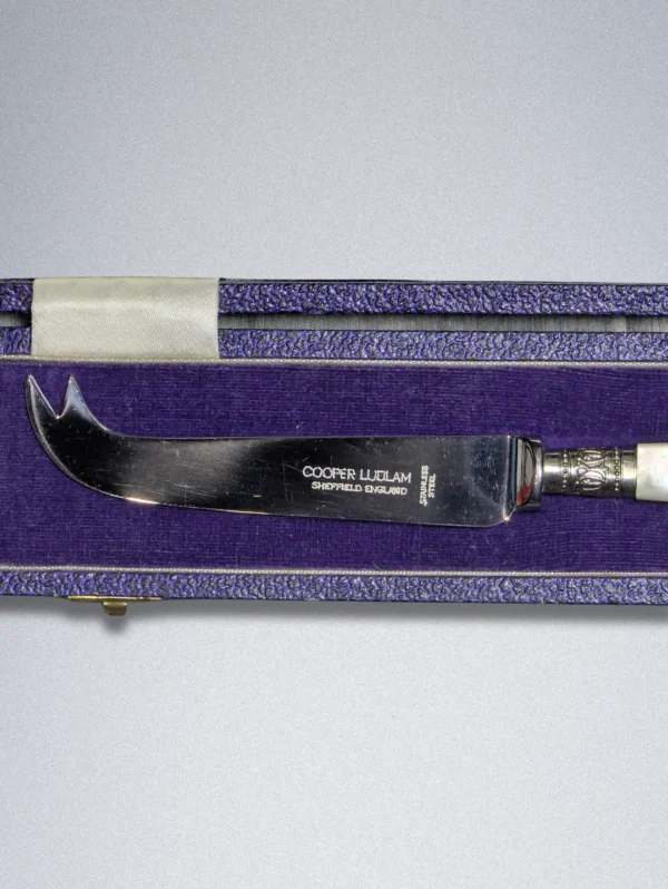 Vintage Cooper Ludlam Sheffield England Mother of Pearl Handle Cheese Knife - Image 3