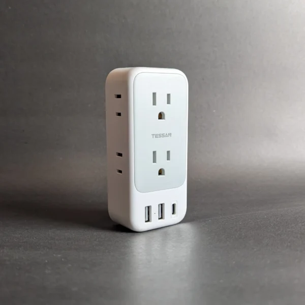 TESSAN TS-166-C Wall Outlet Extender with USB-C & USB-A, 6 Outlets, 3 USB Ports - Image 3