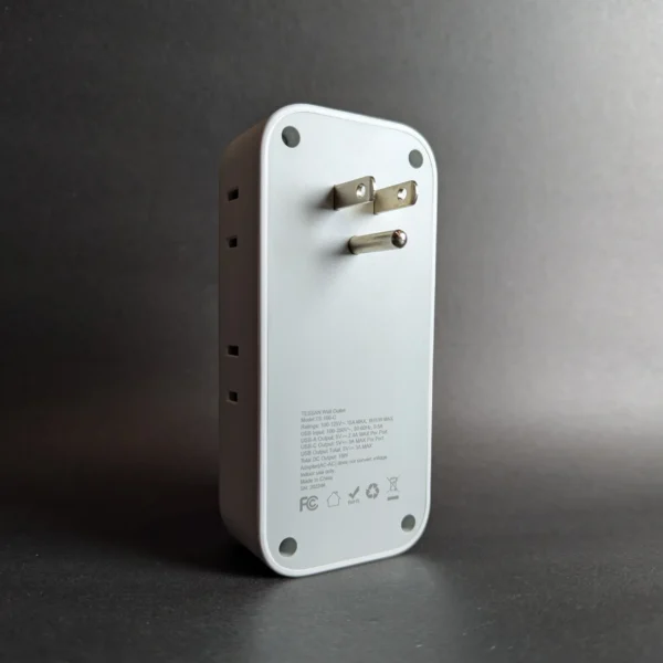 TESSAN TS-166-C Wall Outlet Extender with USB-C & USB-A, 6 Outlets, 3 USB Ports - Image 4